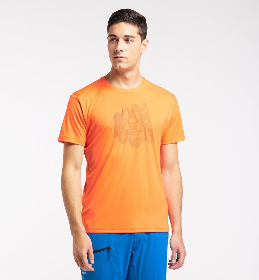 Haglöfs Glee T-Shirt Orange For Mens EMUYZ9845 Australia